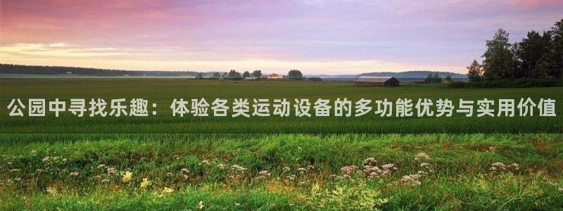 凯捷体育招商电话：公园中寻找乐趣：体验各类运动设备的